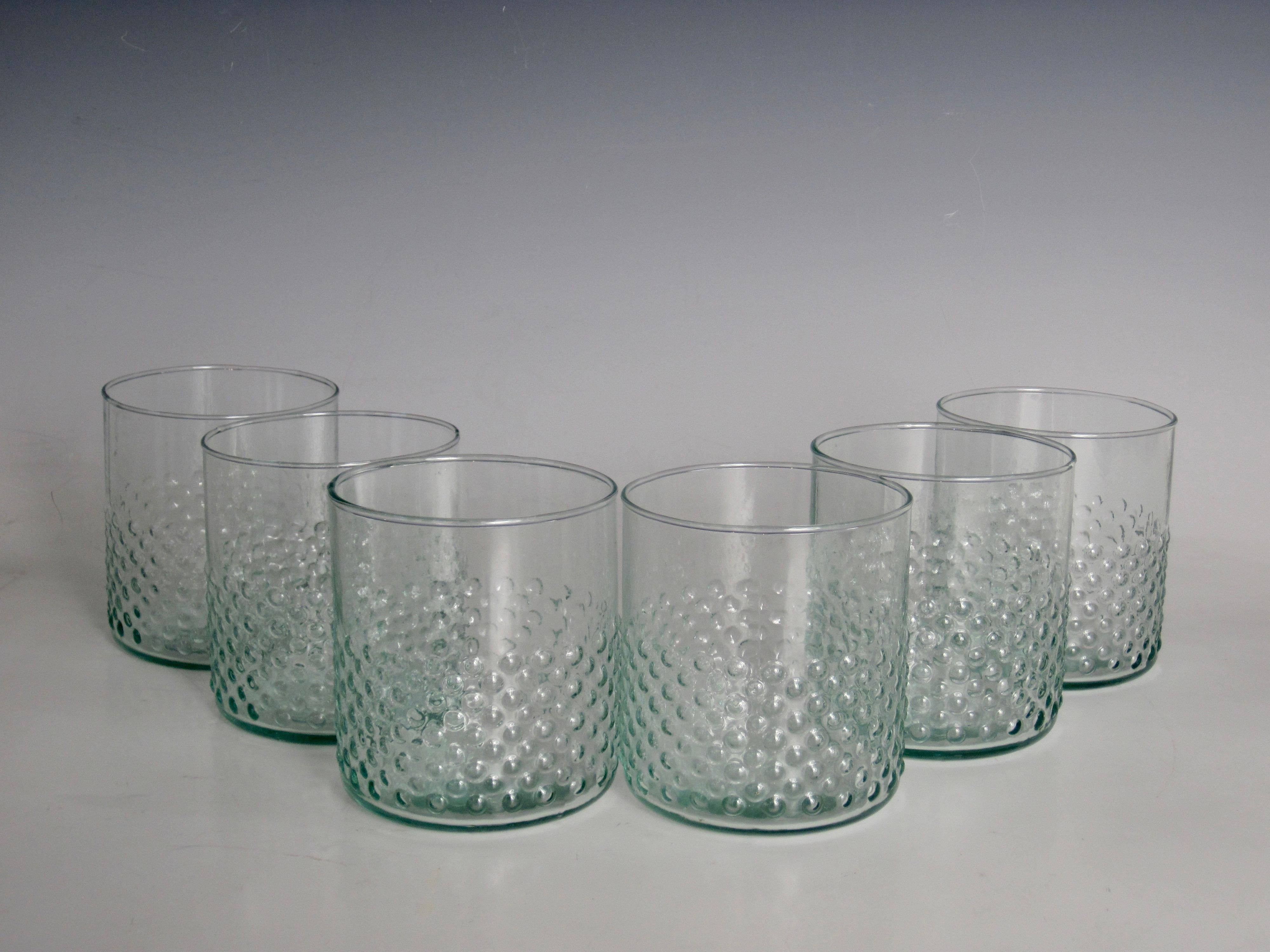 Recycled Glass Dotty Lowball Tumbler Set of Six For Sale 2