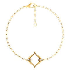 Recycled Gold Eboris Link Paved Bracelet by MAZARIN