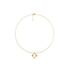 Recycled Gold Eboris Link Paved Necklace by MAZARIN