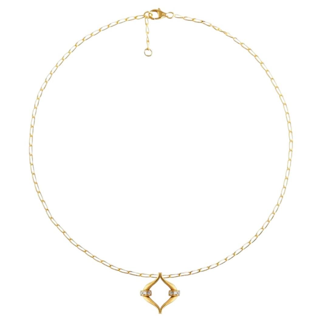 Recycled Gold Eboris Link Paved Necklace by MAZARIN