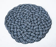 Recycled Nautical Marine Sailing Rope Woven Spot Rug / Mat