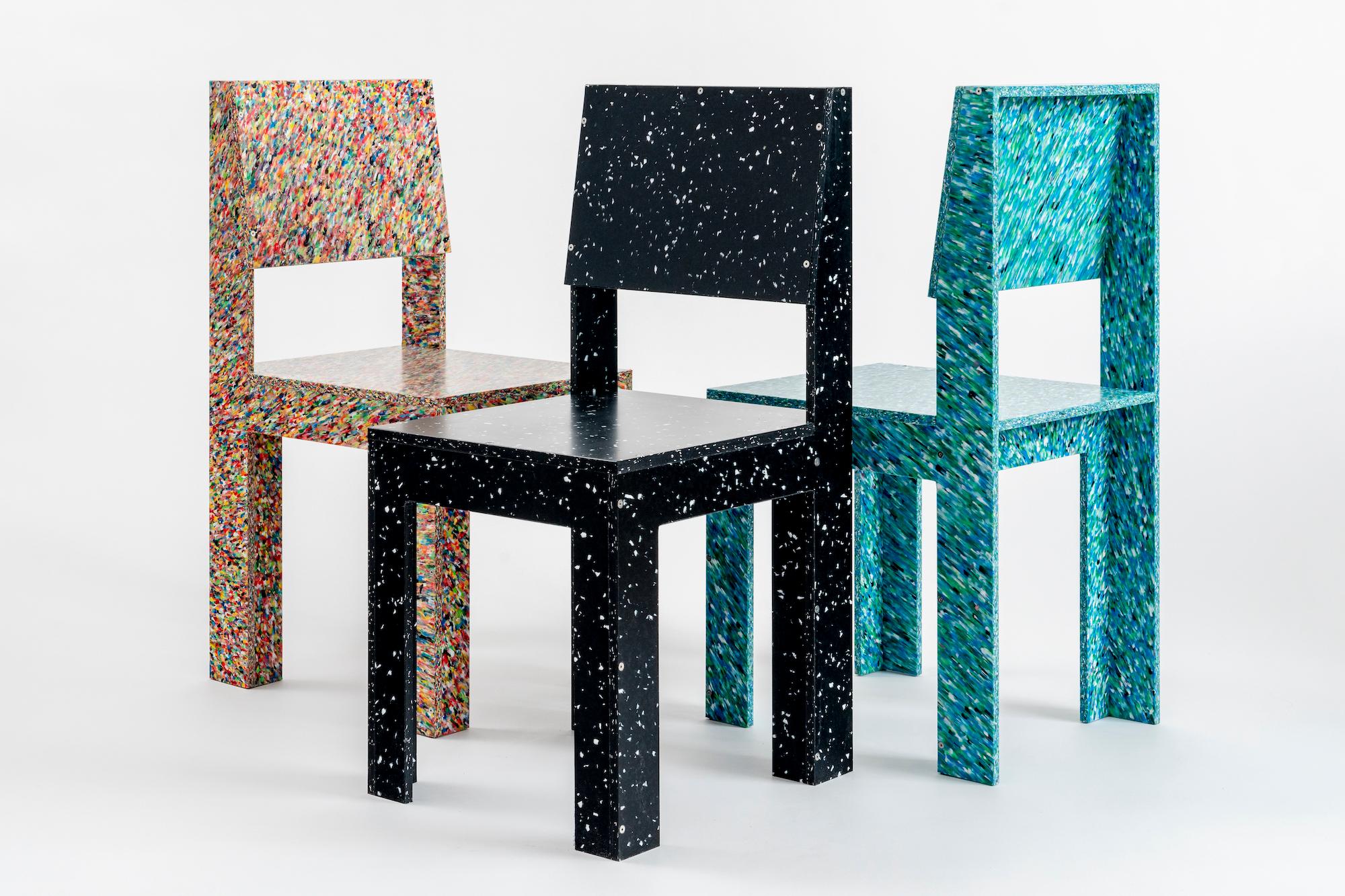 Contemporary Recycled-Plastic 'RCP2 Chair' in Confetti by Jane Atfield For Sale