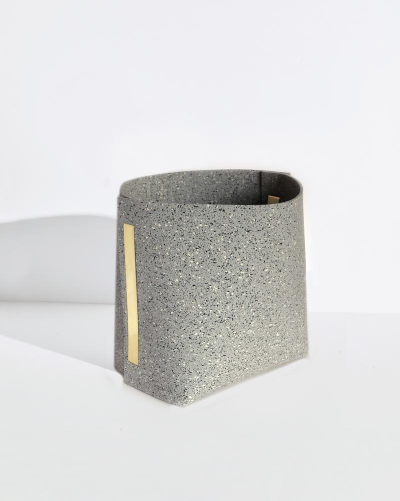 American Recycled Rubber and Brass Bin by Slash Objects
