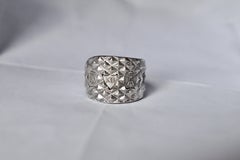 Recycled Sterling Silver Heavy Stud Ring by Karthur Studio