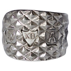 Recycled Sterling Silver Heavy Stud Ring by Karthur Studio