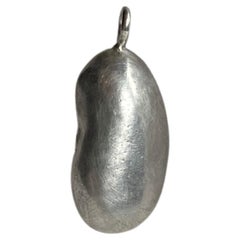 Recycled sterling silver kidney bean pendant