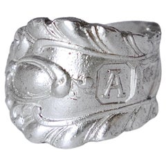 Recycled Sterling Silver Petrified Ring by Karthur Studio