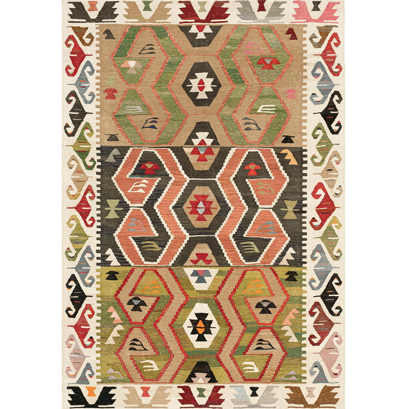 Contemporary Recycled Yarn Kilim No.02 Original Flatweave Rug by Knots Rugs For Sale