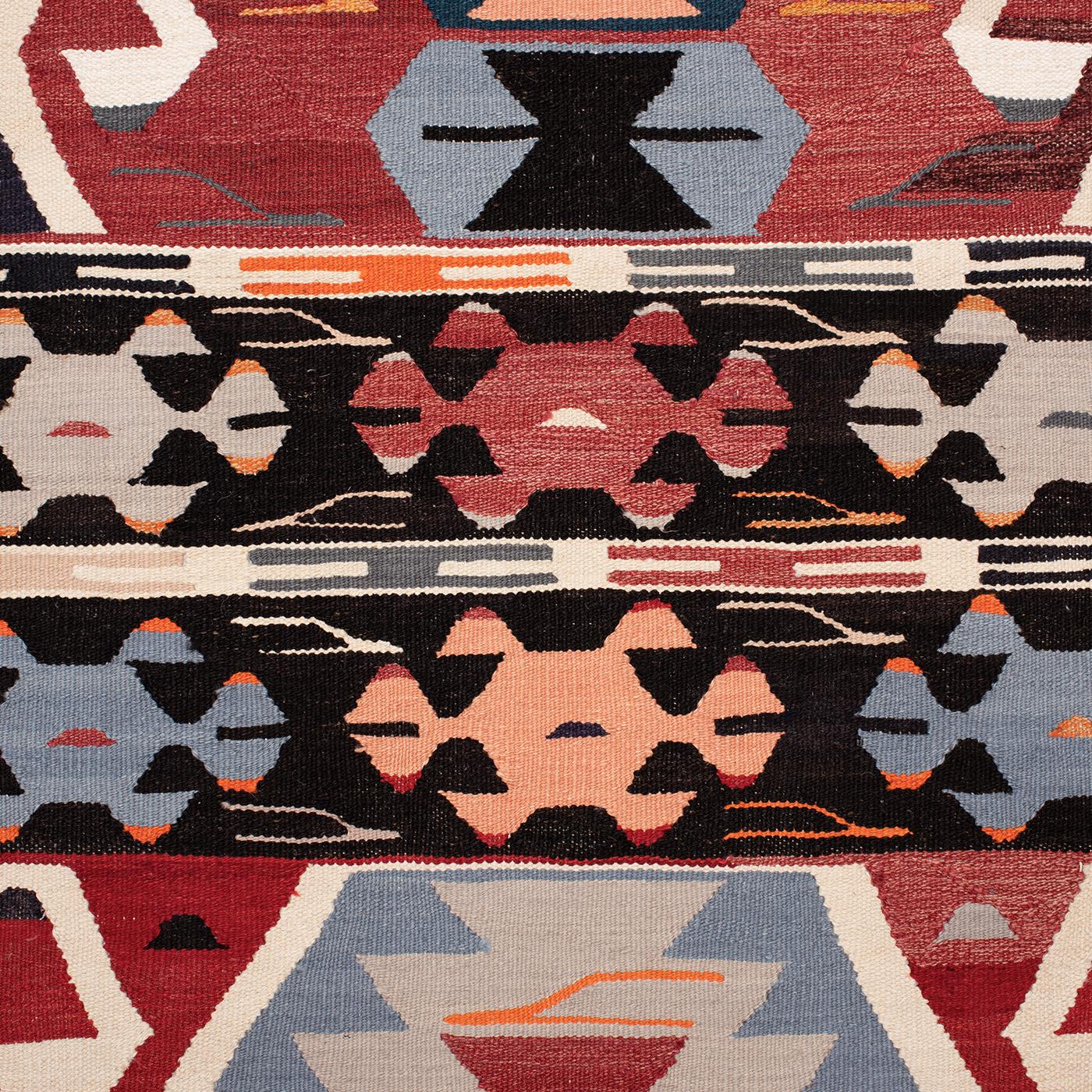 Recycled Yarn Kilim No.02 Runner Original Flatweave Rug by Knots Rugs In New Condition For Sale In London, GB