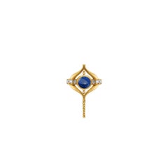 Eboris Sculptural Lapis Lazuli Gold Drop Earrings by MAZARIN