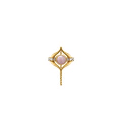 Eboris Sculptural Pink Opal Gold Drop Earrings with Diamonds by MAZARIN