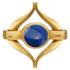 Recycled Yellow Gold Eboris Buds Lapis Lazuli by MAZARIN