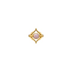 Recycled Yellow Gold Pink Opal Stud Earrings by MAZARIN, 2026