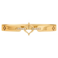 Recycled Yellow Gold Eboris Corset Paved Bangle by MAZARIN