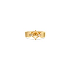 Recycled Yellow Gold Eboris Corset Paved Ring by MAZARIN