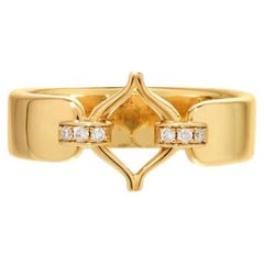 Recycled Yellow Gold Eboris Corset Paved Ring by MAZARIN