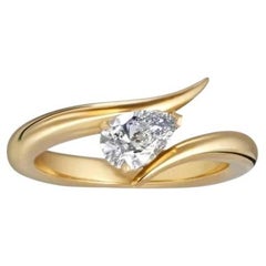 Curved Yellow Gold Diamond Contemporary Eboris Ring by MAZARIN