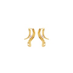 Recycled Yellow Gold Eboris Hoop Earrings by MAZARIN