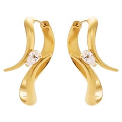 Recycled Yellow Gold Eboris Hoop Earrings by MAZARIN