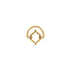 Recycled Yellow Gold Eboris Link Paved Ring by MAZARIN