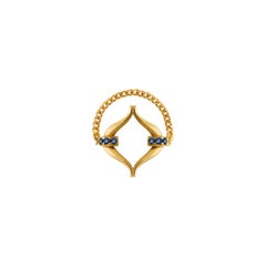 Recycled Yellow Gold Eboris Link Paved Ring Riviera Blue by MAZARIN