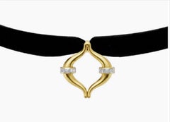 Collar de Terciopelo Eboris Maxi Link de Oro Amarillo Reciclado by MAZARIN