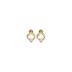 Recycled Yellow Gold Eboris Twin Earrings by MAZARIN