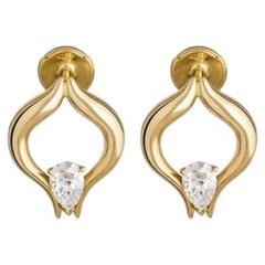 Recycled Yellow Gold Eboris Twin Earrings by MAZARIN