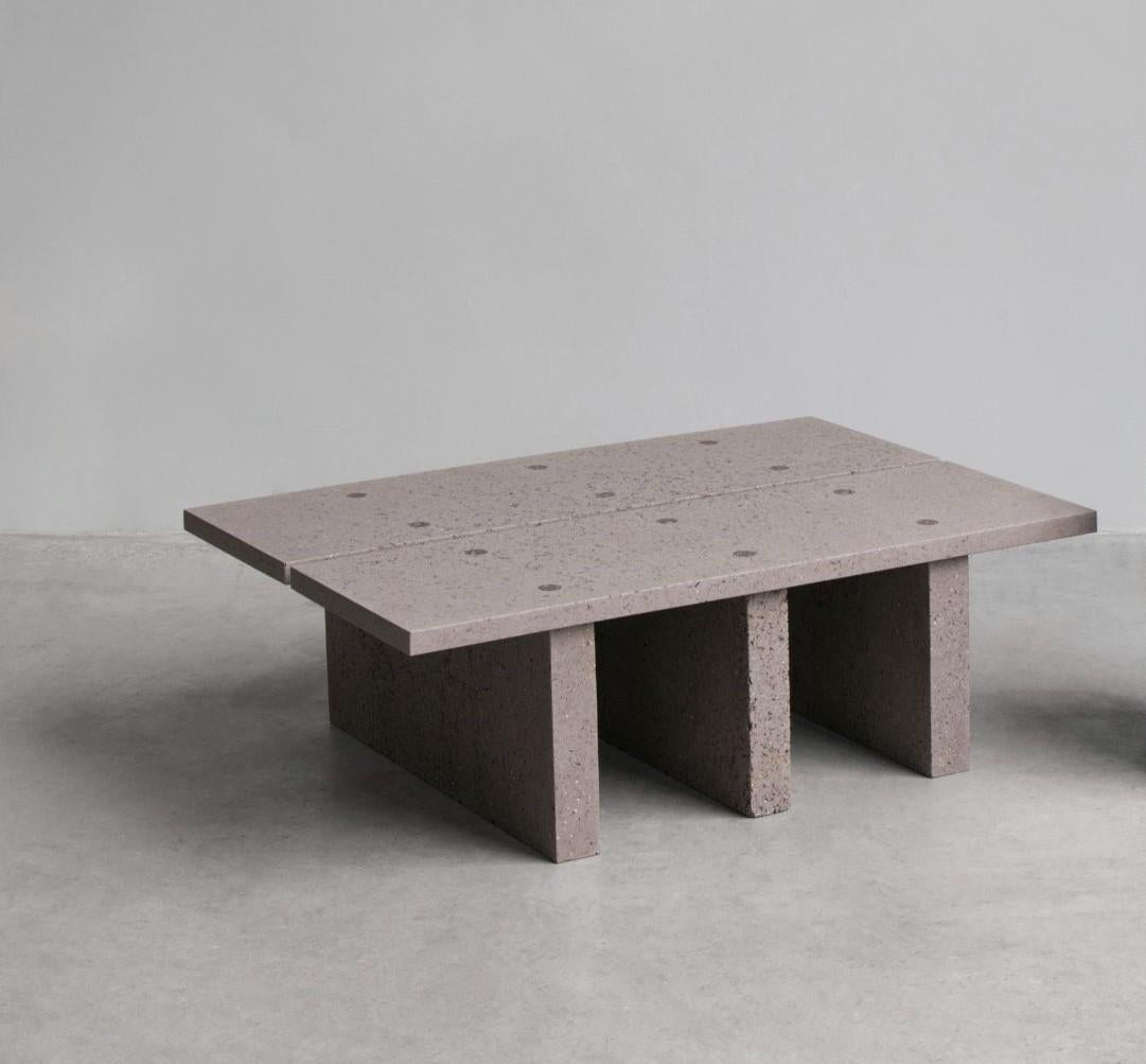 Recycling reject coffee table by Tim Teven
Dimensions: 101 x 70 x 33.5 cm
Materials: Recycled composite

Available in different colors.

Recycling Reject demonstrates the possibility of using the non-recyclable fibers as a building material by