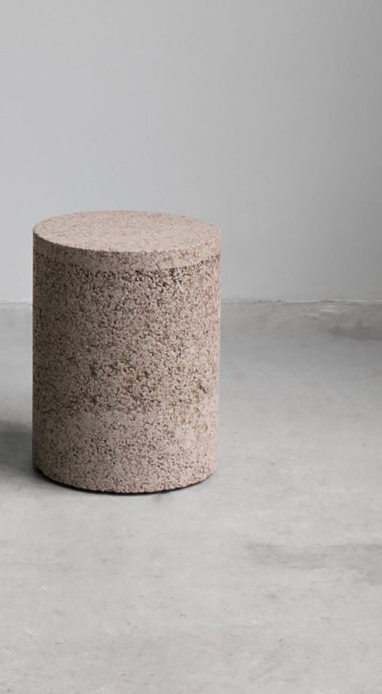 Recycling reject cylinder stool by Tim Teven
Dimensions: 34 x 44.5 cm
Materials: recycled composite

Available in different colors.

Recycling Reject demonstrates the possibility of using the non-recyclable fibers as a building material by