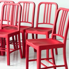 Red 1006 Plastic Navy Chairs by Emeco