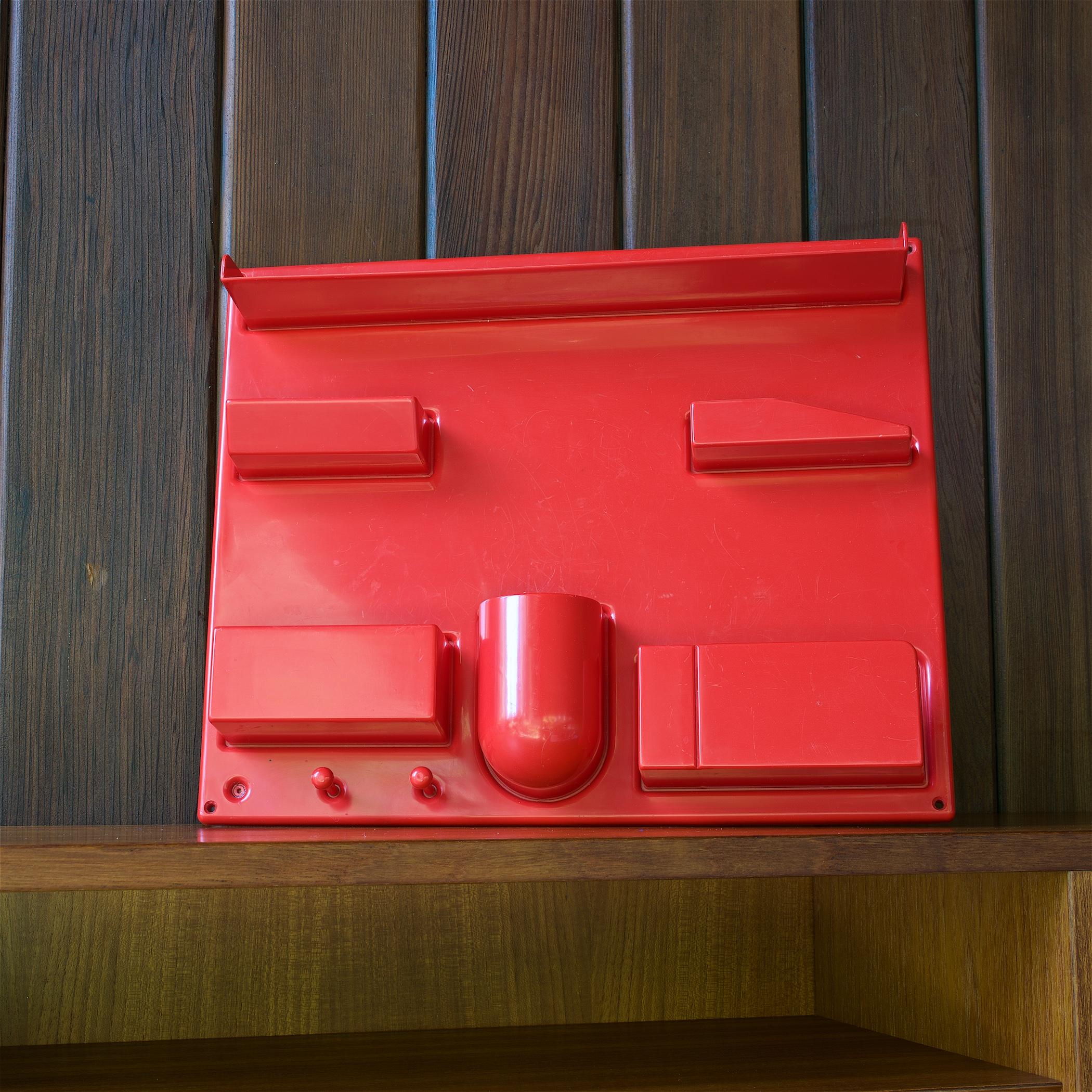 Molded Red 1970s Organizer Wall-All III Uten.Silo Dorothee Maurer-Becker Pop Art Era