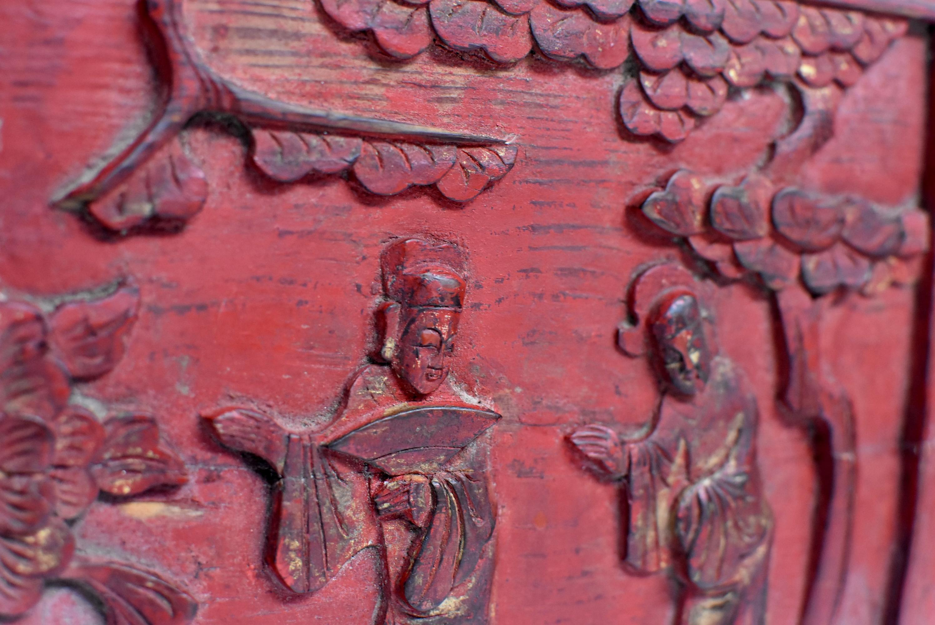 Red 19th Century Carved Panel, Official Friends 2