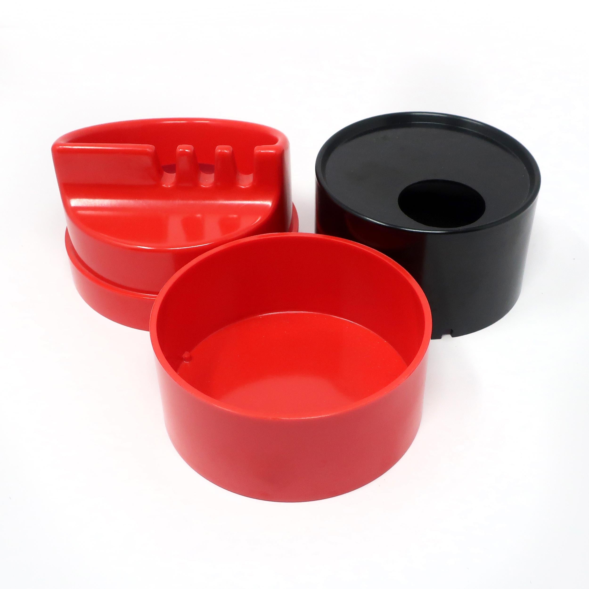 Red 4630 Roto Ashtray by Joe Colombo for Kartell For Sale 1