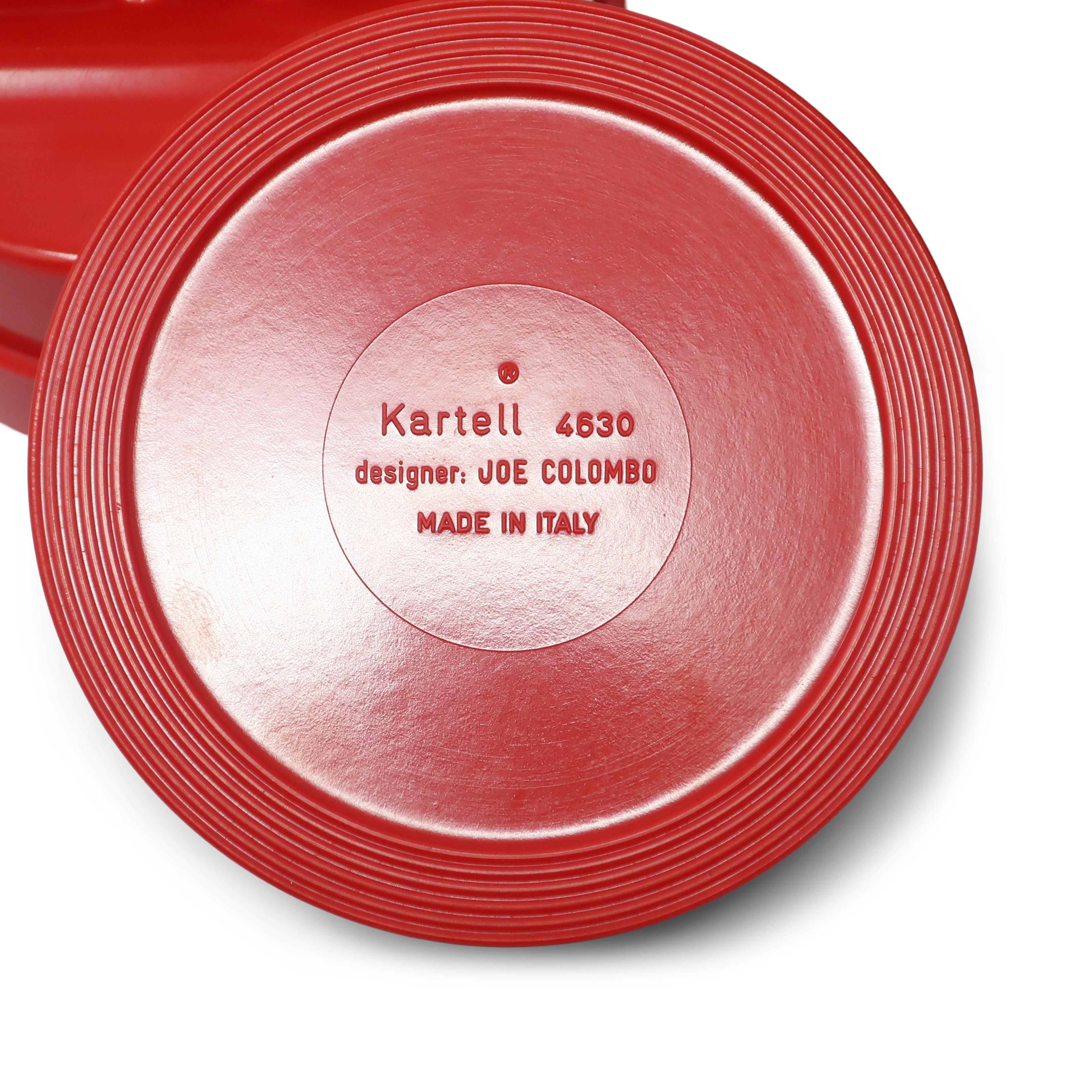 Red 4630 Roto Ashtray by Joe Colombo for Kartell For Sale 3