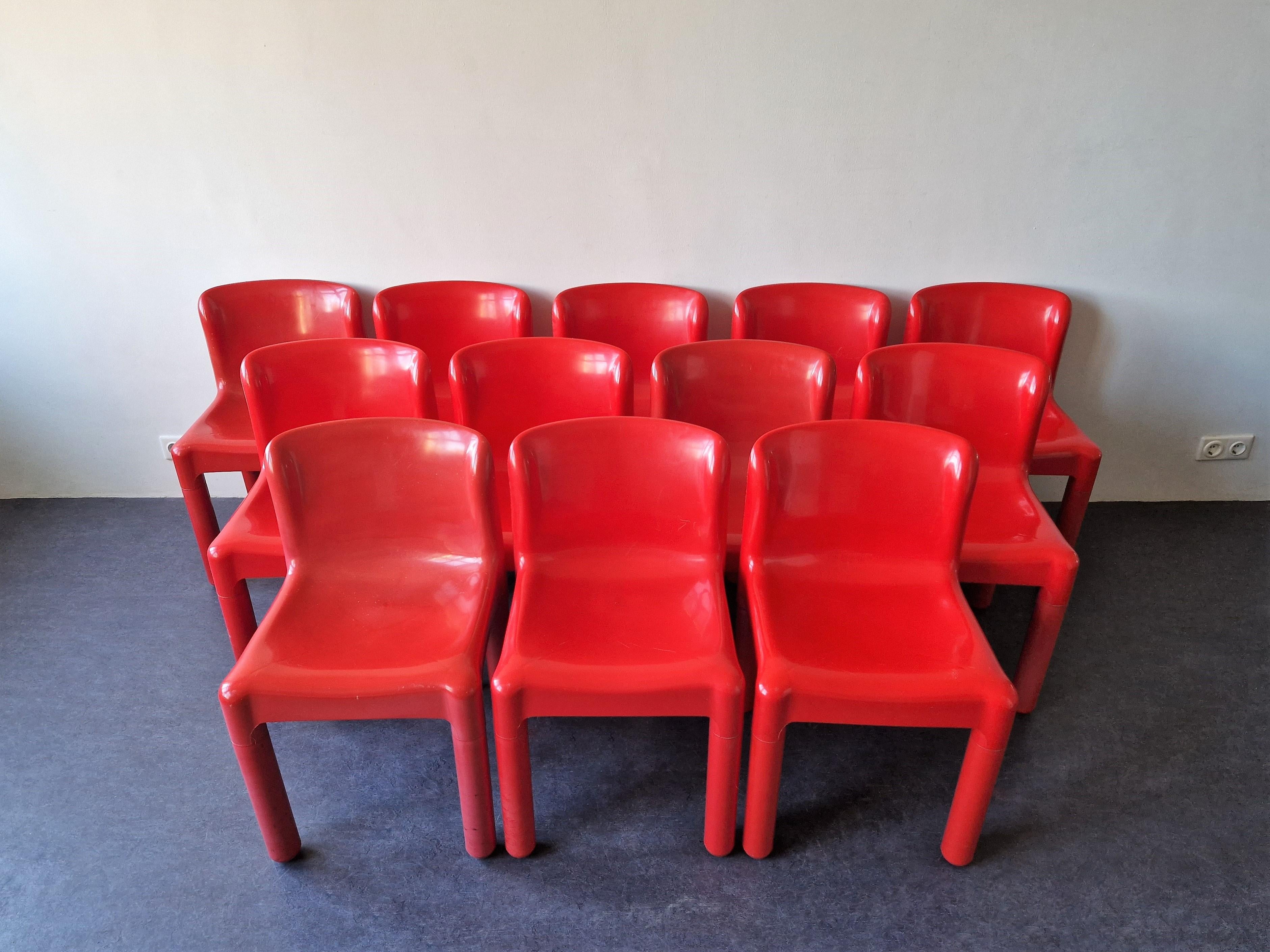 Italian Red 4875 Chair by Carlo Bartoli for Kartell, Italy 1972 For Sale