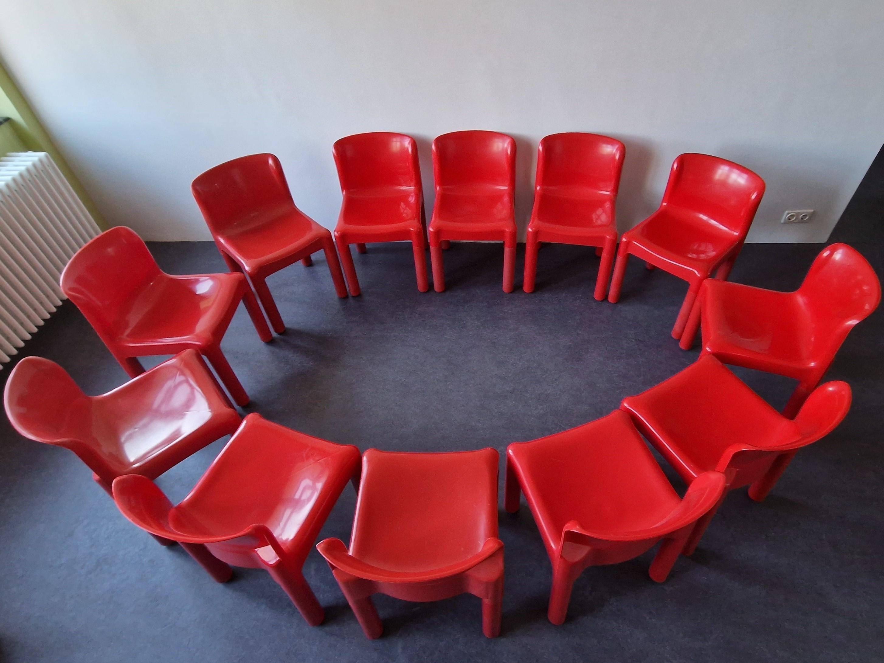 Red 4875 Chair by Carlo Bartoli for Kartell, Italy 1972 In Good Condition For Sale In Steenwijk, NL