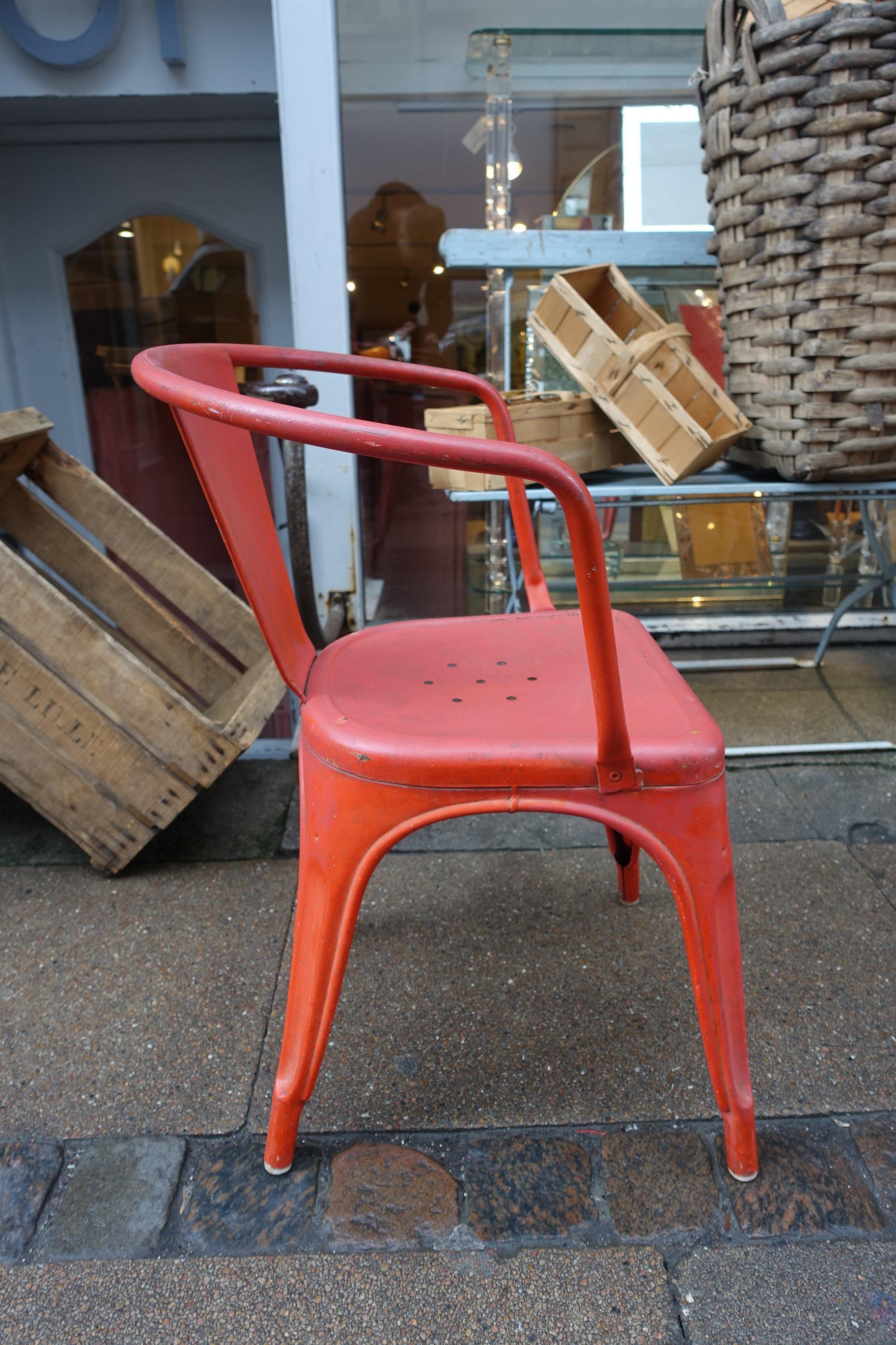 French Red A56 Tolix Chair, France For Sale