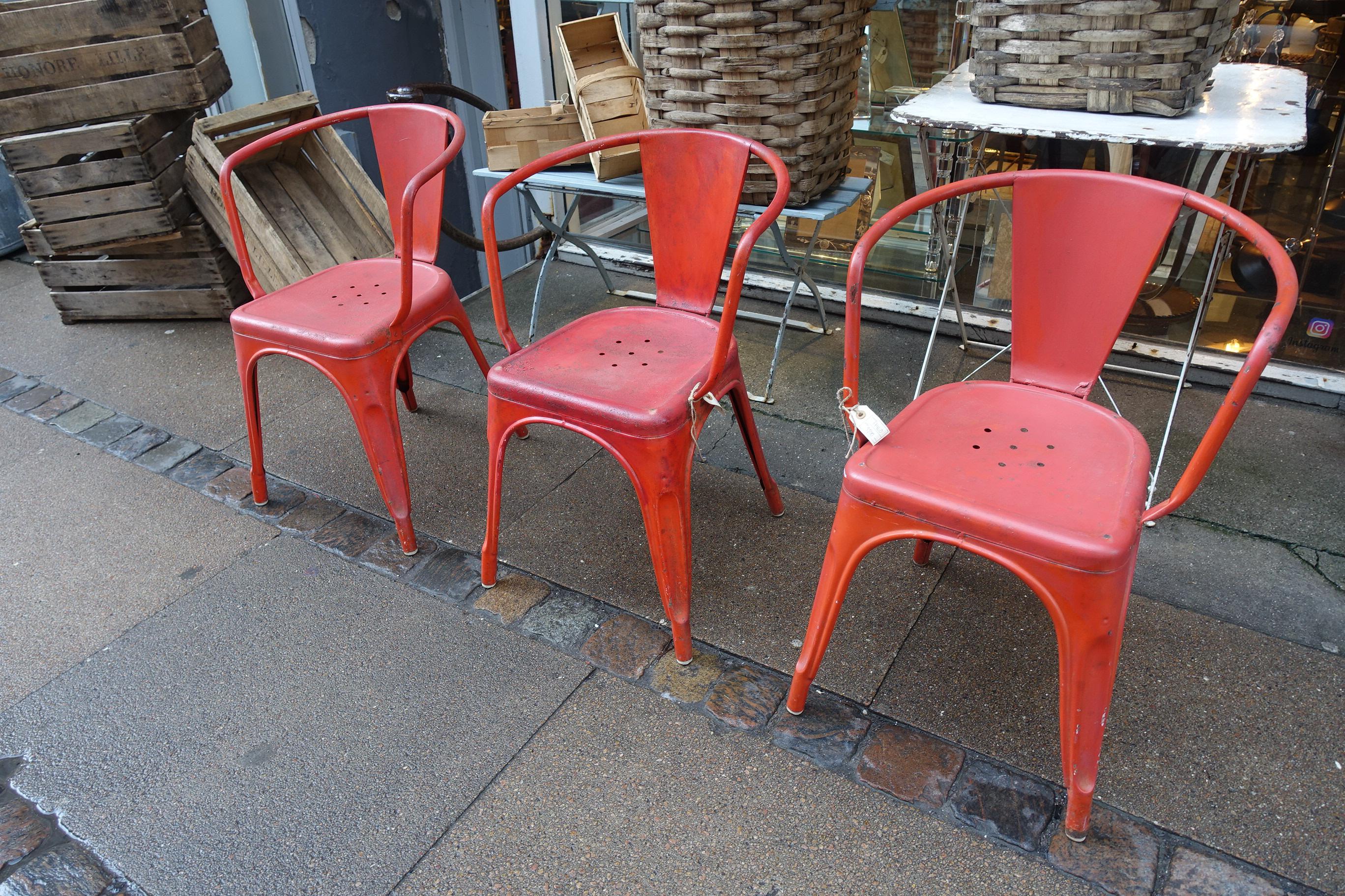 French Red A56 Tolix Chair, France