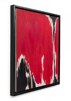 Red Abstract Painting, Hand-Painted Modern Art, Late 20th Century, USA