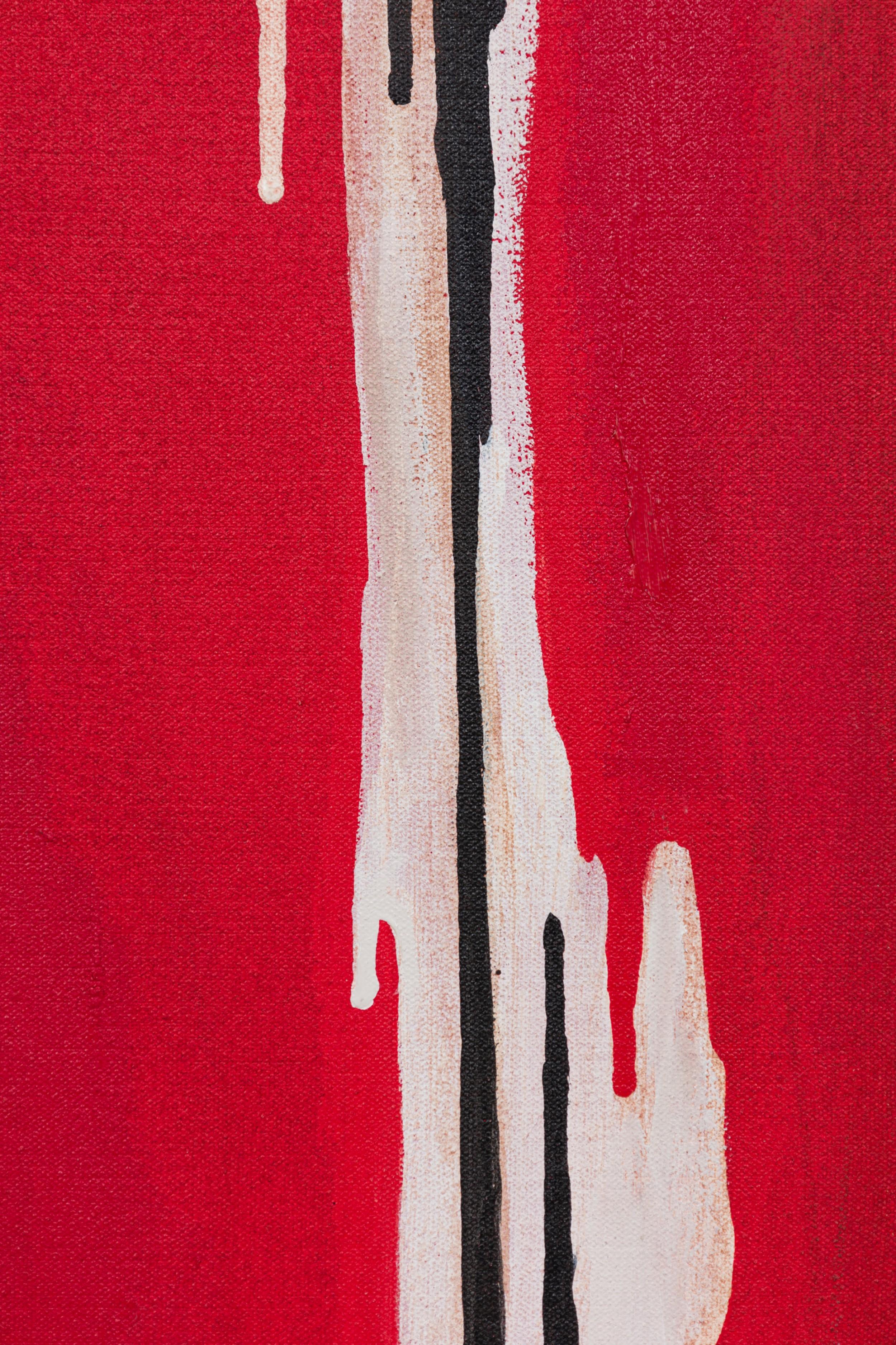 Pintura abstracta roja Estadounidense en venta