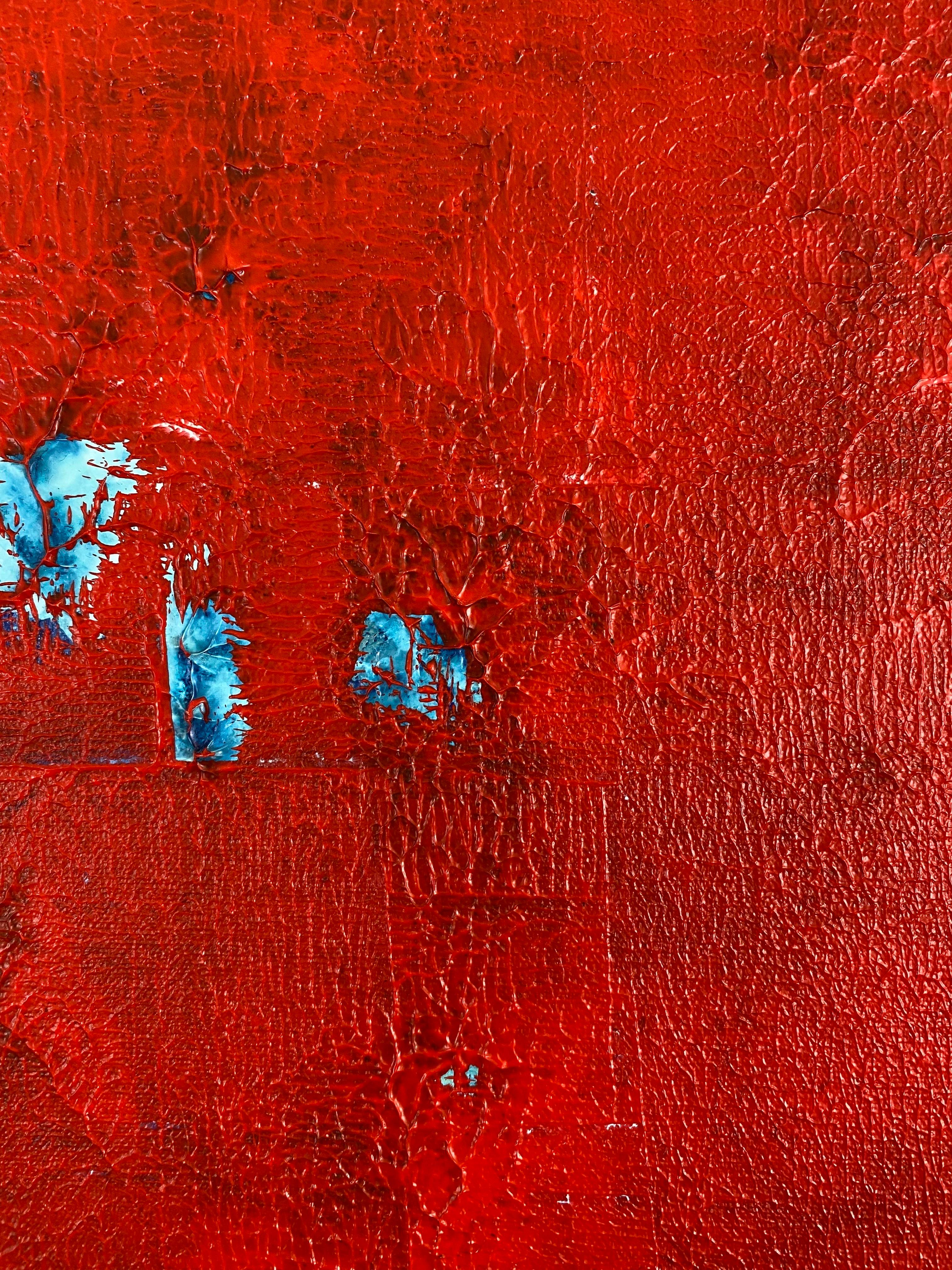 American Red Contemporary Abstract Painting Titled 