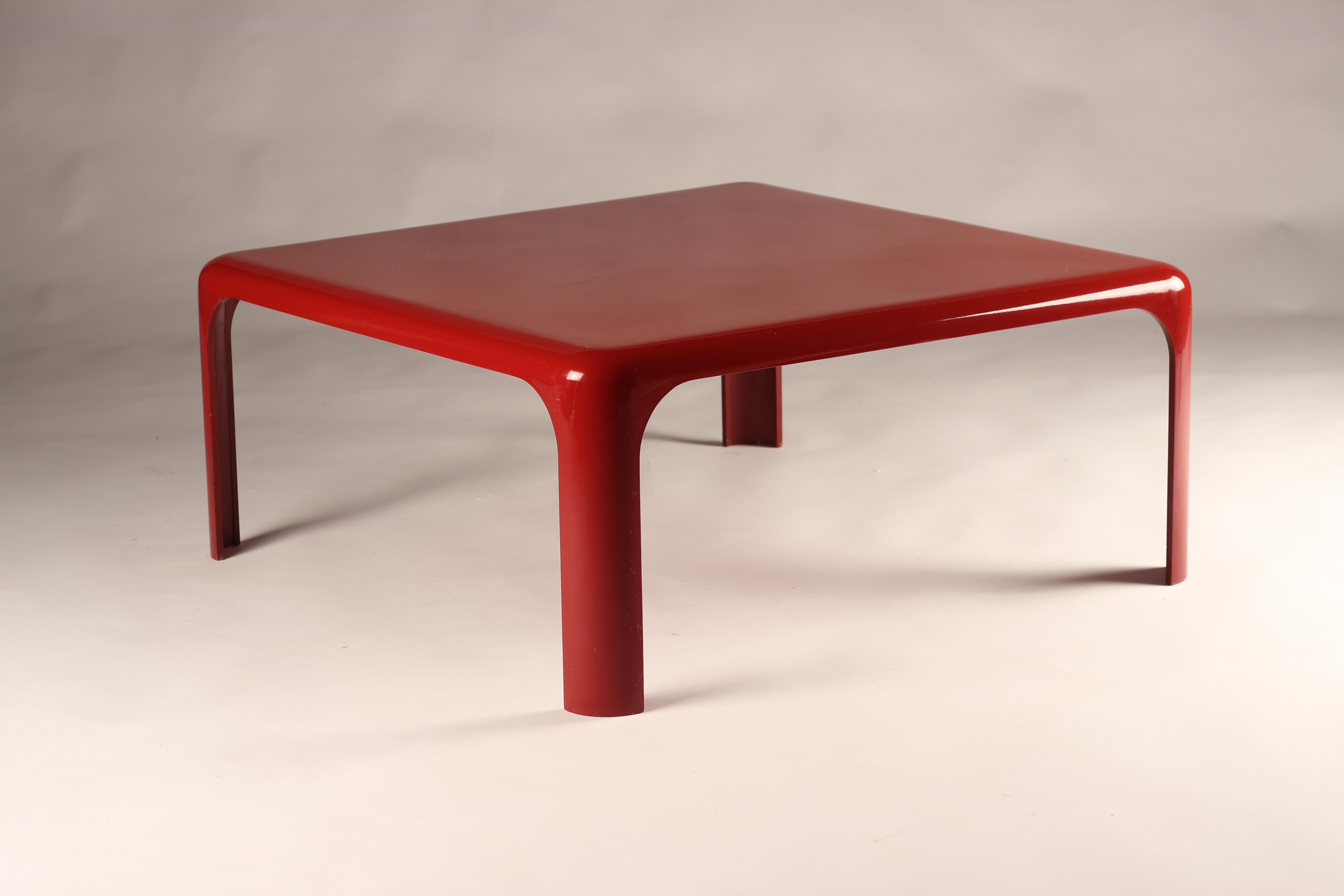 red acrylic table