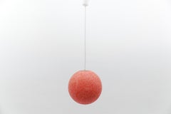 Red Acrylic Granulate Ceiling Lamp, 1960s