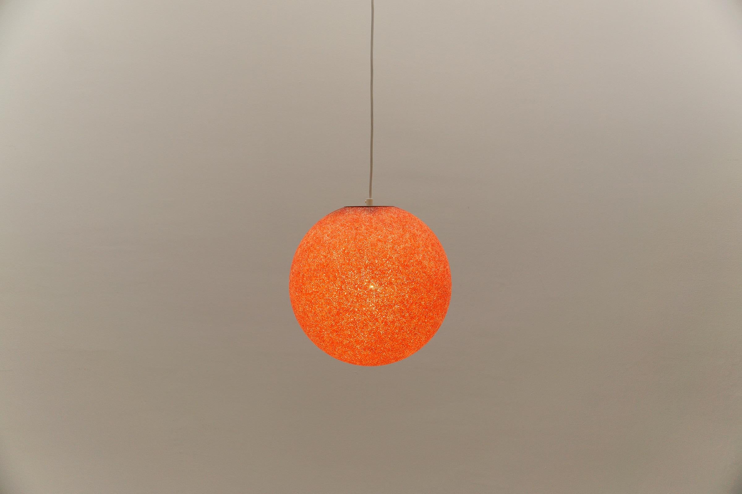 Mid-20th Century Red Acrylic Granulate Ceiling Lamp, 1960s For Sale