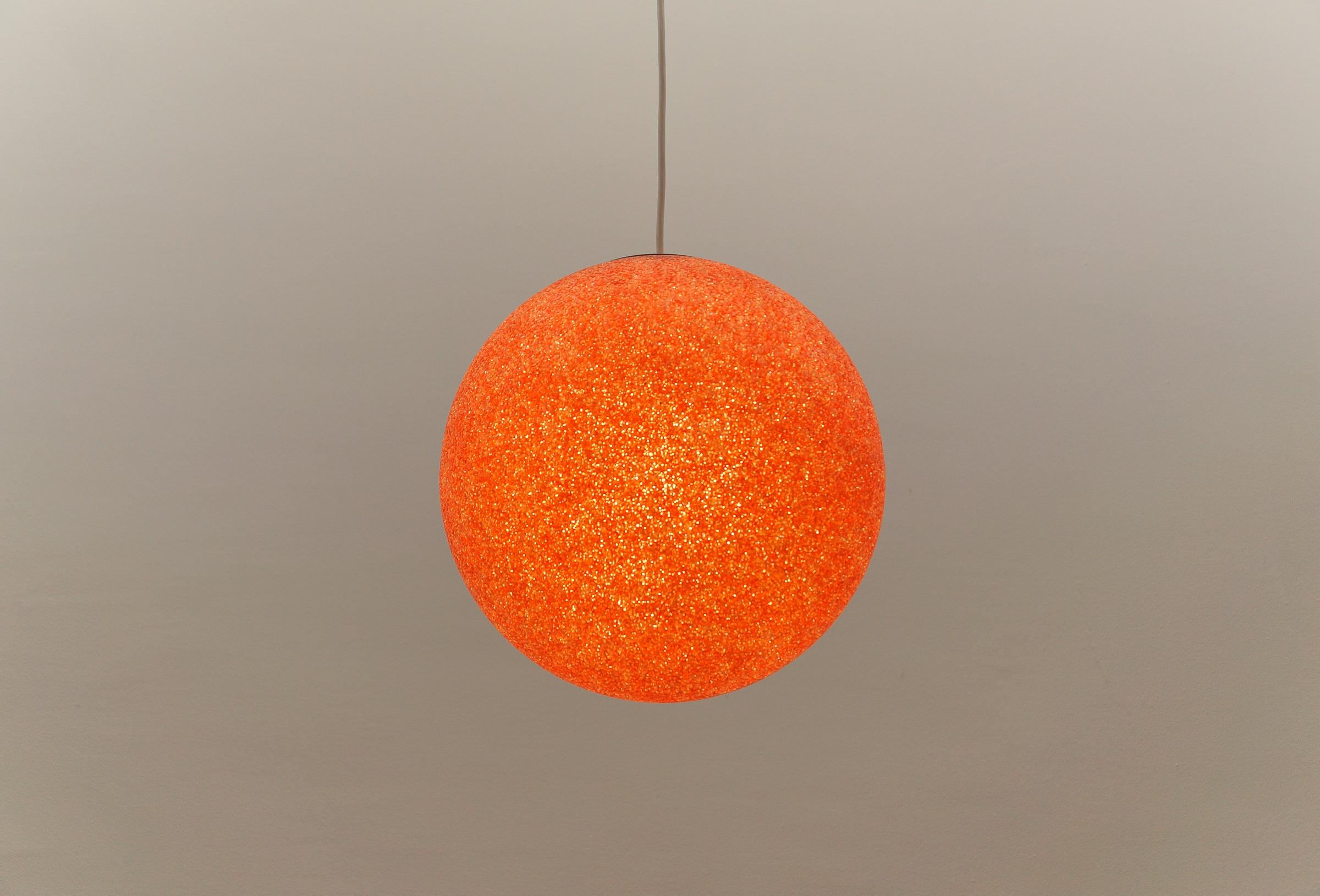 Red Acrylic Granulate Ceiling Lamp, 1960s For Sale 1