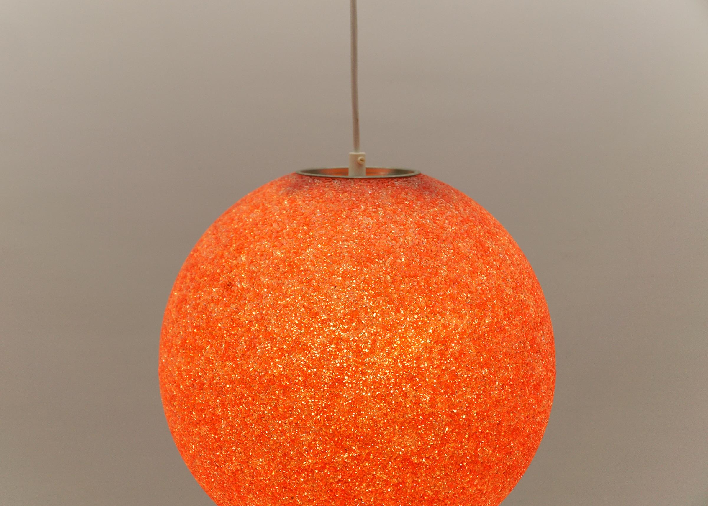 Red Acrylic Granulate Ceiling Lamp, 1960s For Sale 2