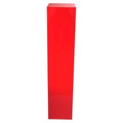 Italian Red Acrylic Pillar Pedestal Column Stand