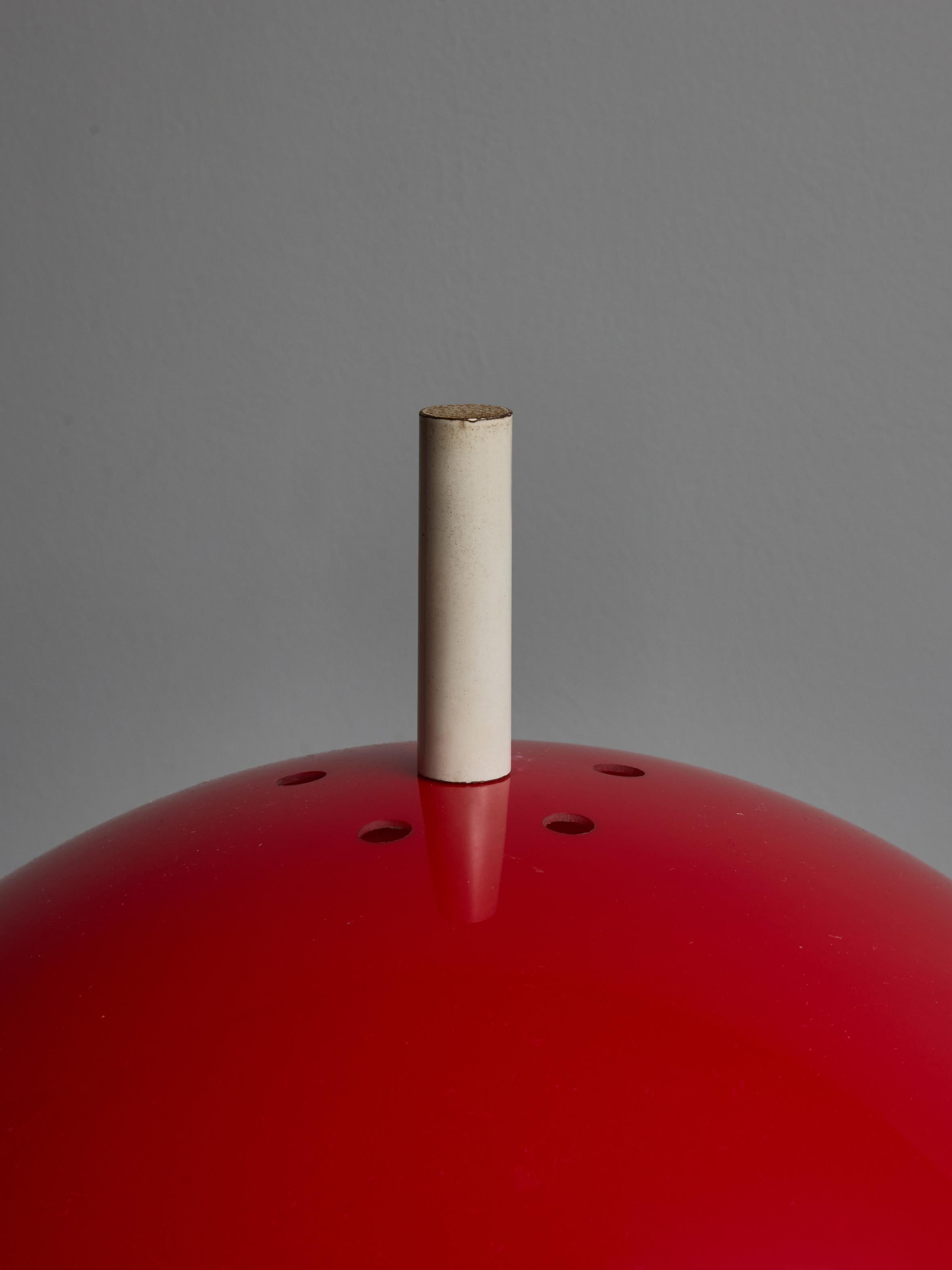 Mid-20th Century Red Acrylic Shade Vintage 1960s Floor Lamp For Sale