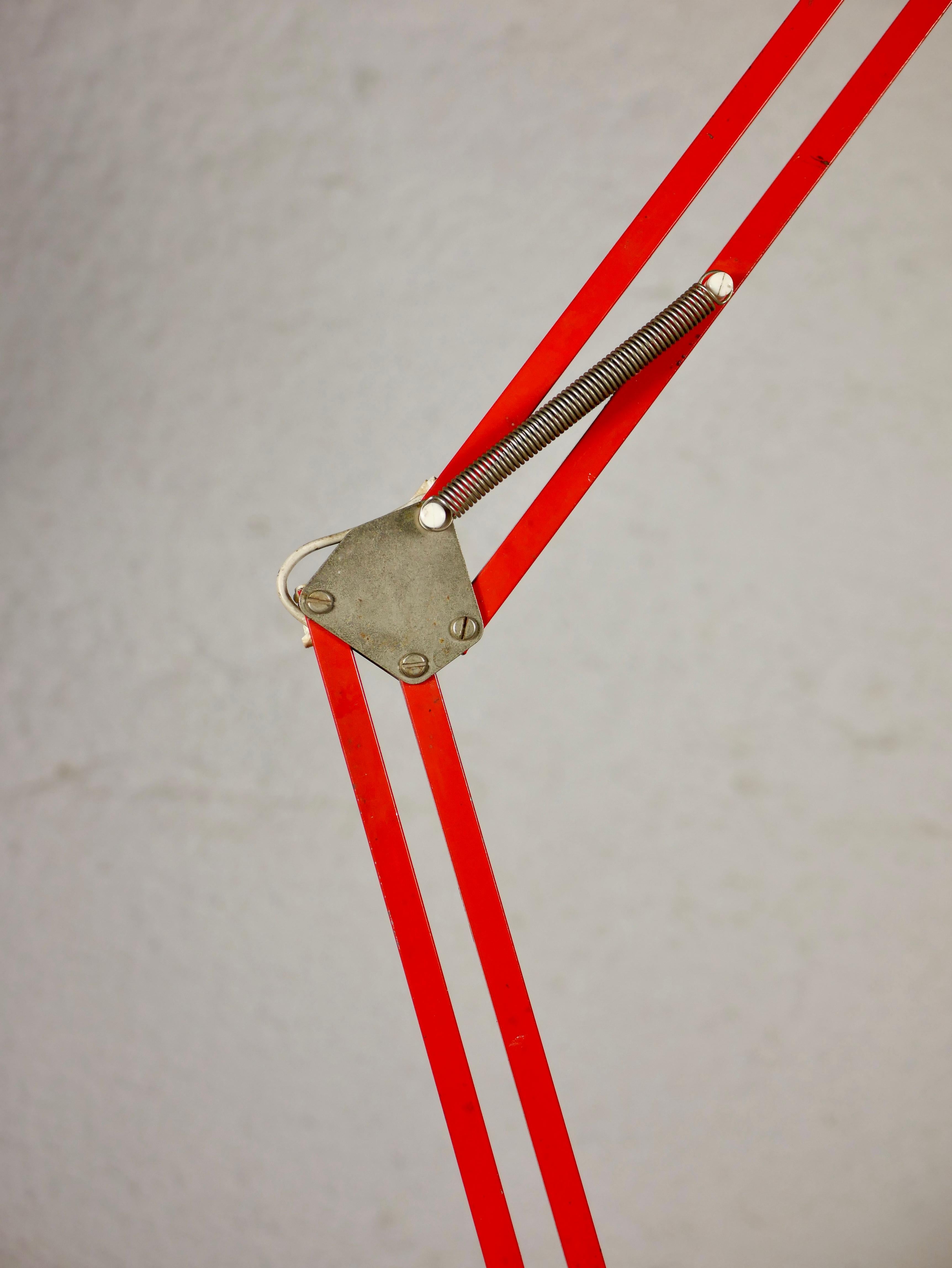 Metal Red Adjustable Desk Lamp from RDA, 1970